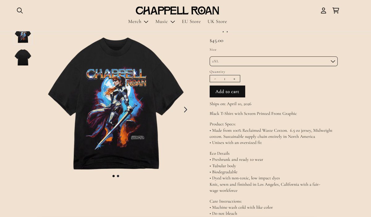 CrappyGamerCole's tweet photo. Pardon me, miss @ChappellRoan I need this shirt like I need air, but it only goes up to 2x? Any chance a 3x for the big bitty girlies will be available at some point? https://t.co/1mHLhVK4Lp
