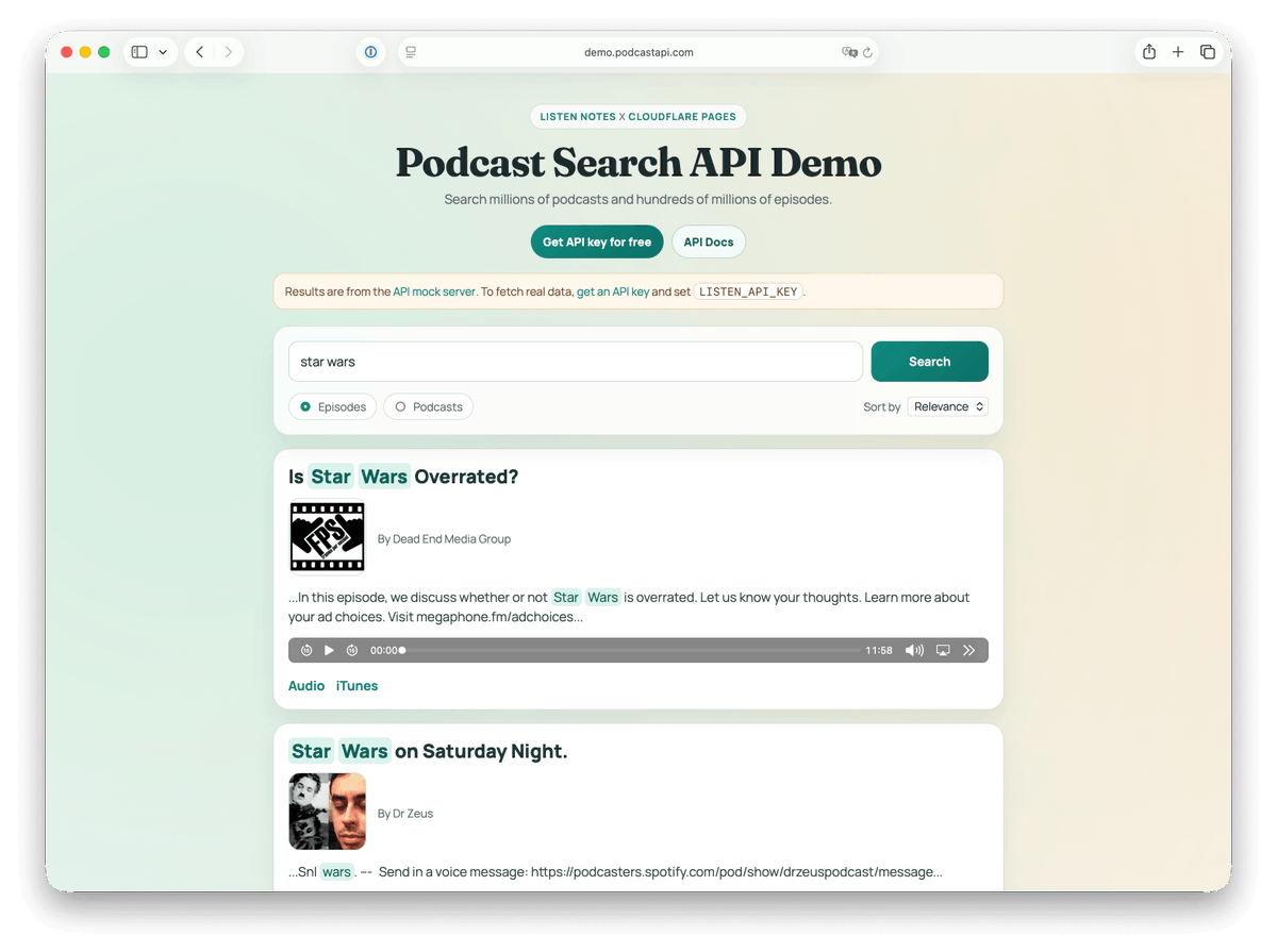 Listen Notes - Podcast Search & PodcastAPI.com tweet media