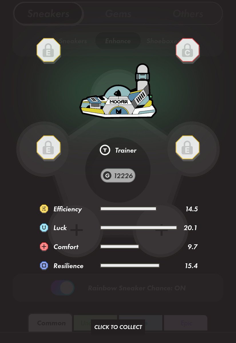 KuliiX's tweet image. After a long time, I finally started enhancing my #MOOAR x #STEPN Genesis today 👟

I’ve wanted to upgrade it for a while, and today the journey began. As I find better sneakers in the market, I’ll push it further.

Growth never stops. The journey continues 💚
@Stepnofficial