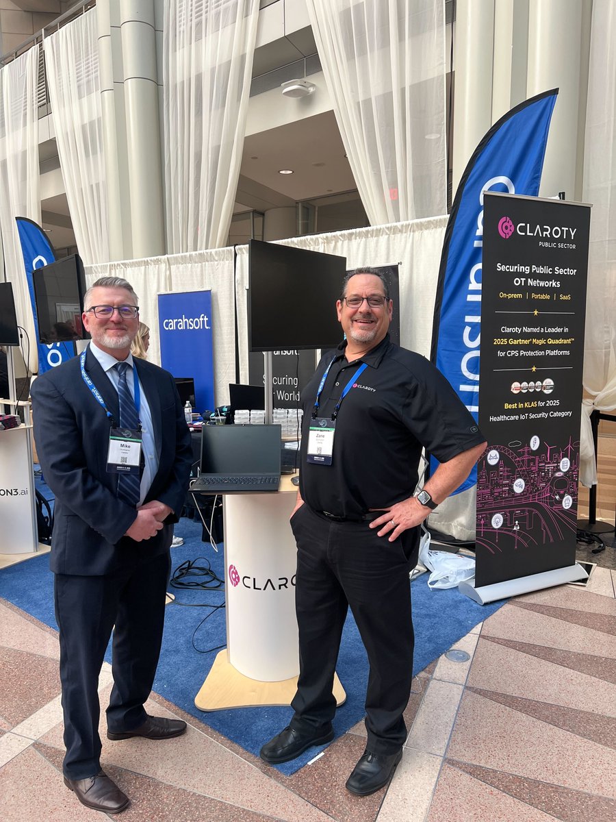 Claroty's tweet image. 🇺🇸 As the @BillingtonCyber Summit in Washington, DC comes to a close today, we want to thank everyone who stopped by to connect with the Claroty #Federal team.

🟡 In case we missed you, learn how we're securing #PublicSector OT networks: hubs.li/Q046qBLj0
