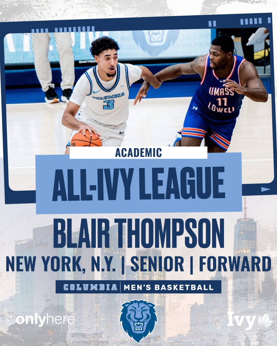 CULionsMBB's tweet photo. Academic All-@IvyLeague honors for Blair Thompson! 🔥📚 

Congrats BT! 👏 @Bompson3

#RoarLionRoar🦁 // #OnlyHere🗽 https://t.co/p18SrFupyI