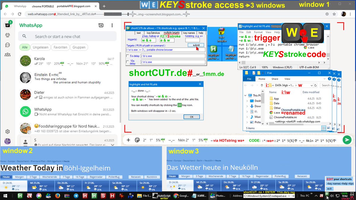 keySstroke's tweet photo. @tjkrug43 @YouTube Have a look @ my tec stuff, you can save a lot of time by using my o.s. app 
E.g. open with 1 initial action👉🇼🇪keySstroke 2 WEather + W.a or more sites on PREDEFINED screen possitions
The https://t.co/aBUDyTPx1G←ℹ️ includes a TOOLcollection with ~60 extensions
TOP ext HOTkeys https://t.co/Z8PJ1vWgHA
