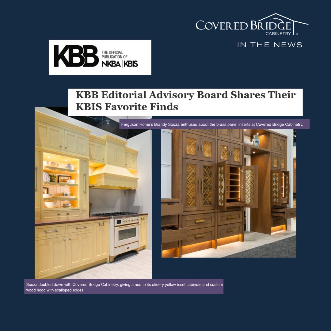 CoveredBridge_'s tweet photo. Thank you! We are honored to have our displays recognized in the KBB Editorial Advisory Board’s KBIS Favorite Finds! 🗞️

Check it out below. ⬇️
https://t.co/AuDT7b3k1O https://t.co/RO9kC63NXL