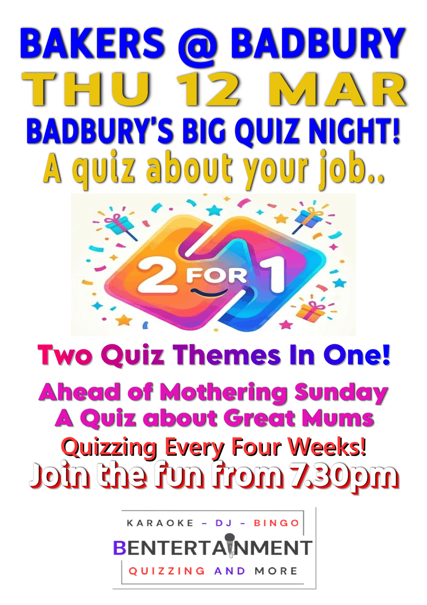 ItsBentertains's tweet image. Thursday night #quiznight sees us at The Bakers at Badbury! Always a lively #pubquiz with great prizes #bookatable now on 01793 740038 #Swindon #Arkells