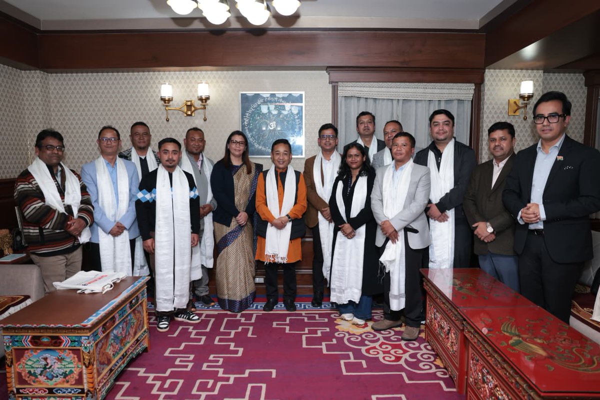 manassarma's tweet photo. It's an absolute honour to meet Hon'ble Chief Minister of Sikkim Shri Prem Singh Tamang - Golay sir tonight at his official residence in Gangtok tonight along with visiting PIB media team from Meghalaya.  Gratitude to Hon'ble CM and his team for the wonderful hospitality. https://t.co/FbNT4OeSMp