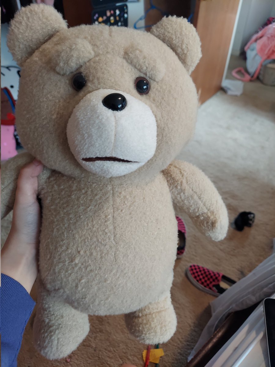 My mom found this Ted plush she got me one time and it still looks uncanny. I feel like he's gonna actually come to life and ask me to do pot with him.