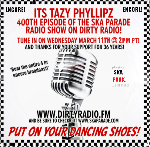 skaparade1's tweet photo. Hi! Massive love to The Untouchables for the very kind message Re: SP400! **Please tune-in to #SkaParade (celebrating 36 yrs - based in OC, CA) -> the almost 4 hour episode #400 will re-air today. 3/11 (2p PT / 5p ET / 10p UK) on https://t.co/lt80tr9TOV <- ENJOY! 🏁🕴🎶🎧💖☮️🏆🎈 https://t.co/H8wSUoDEcQ
