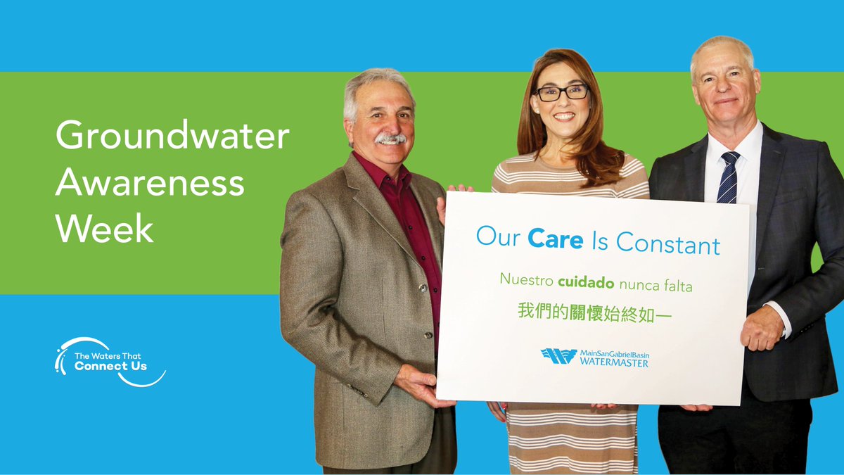 MSGBWatermaster's tweet photo. “Care” in “Our Care Is Constant” is about what 1.5 million of us in the SGV can do for our groundwater together. Thank you to Dave Malchalko, Lynda Noriega and Paul Cranmer shown here for sharing the story that we all have a role in our groundwater’s care. #WatersConnectUs https://t.co/wS9sOeZ076