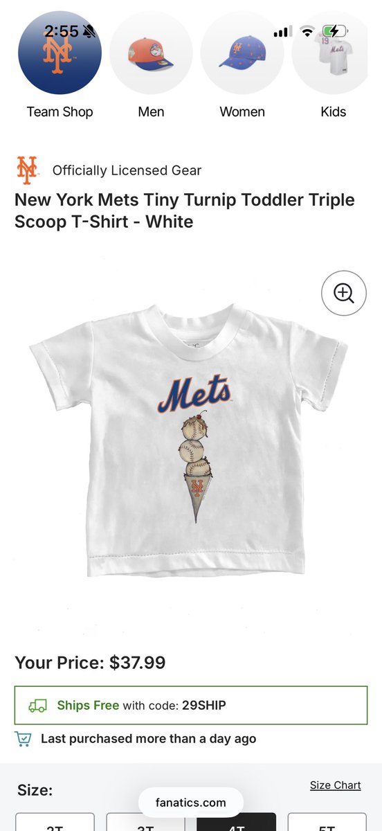 SeanCorman's tweet photo. @Fanatics why is this so expensive? A toddler shirt uses 1/3 the material of a regular sized shirt? Not to mention your clothing quality is equivalent to cow dung. Why are you making it difficult to afford kids clothing? @michaelrubin can you help make things realistic for once? https://t.co/Fbubf7p3Ve