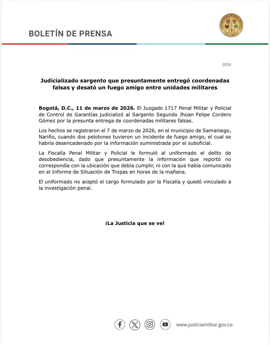 Justicia Penal Militar y Policial tweet media