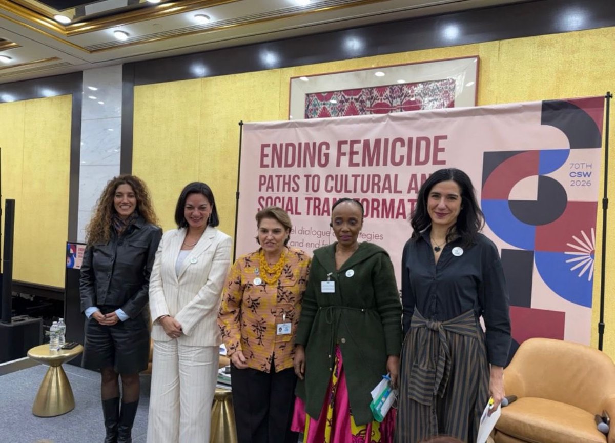 En #CSW70 🇲🇽 y 🇧🇷 organizaron un evento sobre el combate del feminicidio, donde 🇲🇽 reafirmó que erradicar el feminicidio exige fortalecer las instituciones de justicia y ampliar la cooperación regional para proteger la vida y los derechos humanos de todas las mujeres.