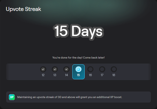 Don't forget about the Upvote Streak
<a href="/AbstractChain/">Abstract</a>
