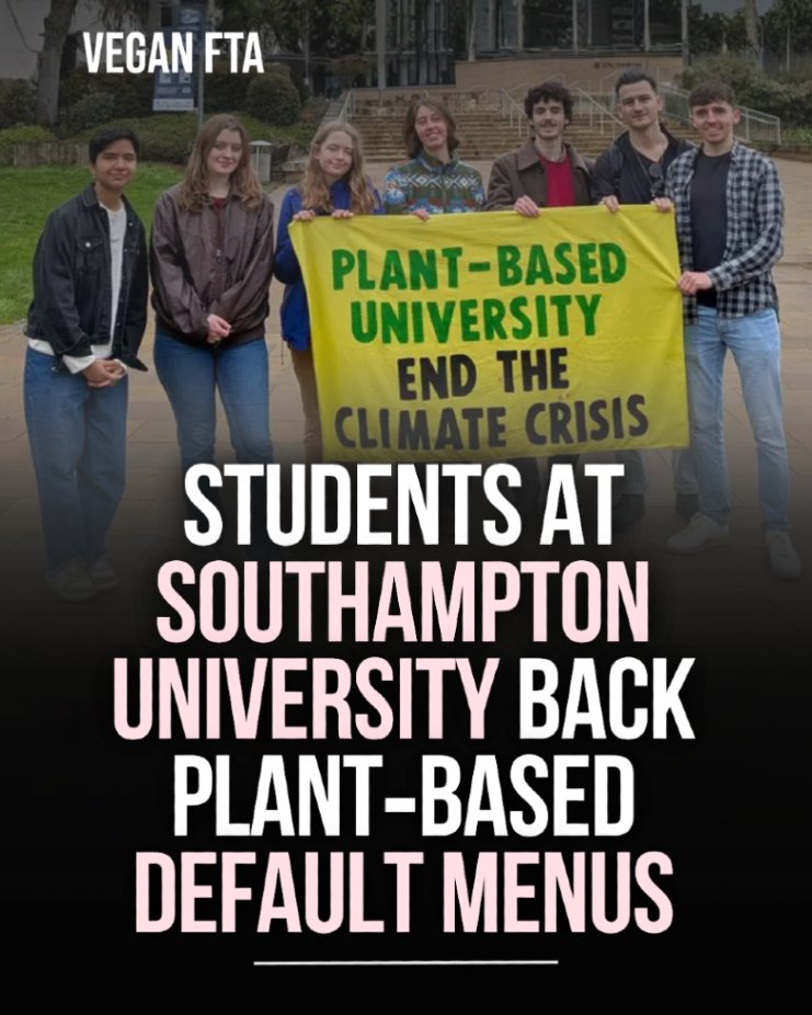 teamveganfta's tweet image. Southampton University Students’ Union voted to make plant‑based food the default at its catering facilities from the start of the 2026/27 academic year. 🌱

👉 Read the full article: veganfta.com/articles/2026/…

#university #plantbased #climatecrisis