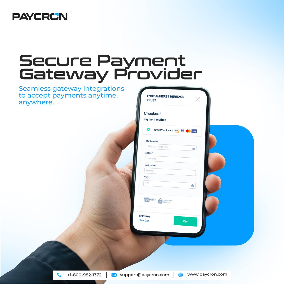 paycron_inc's tweet image. Paycron offers seamless #PaymentGatewayIntegrations that enable businesses to #acceptPayments anytime, anywhere. With advanced security, a smooth checkout experience, and dependable support, #Paycron empowers your business to grow with confidence and convenience.