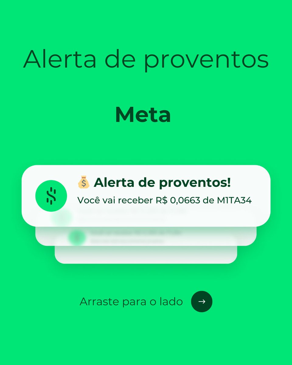 GranaCapital's tweet image. Saber quando os dividendos vão cair na conta é sempre uma boa notícia! 🤑

Baixe o app do Grana e receba notificações sempre que os dividendos pintarem na sua conta. Link na bio do @GranaCapital 
#meta #m1ta34 #dividendos #granacapital