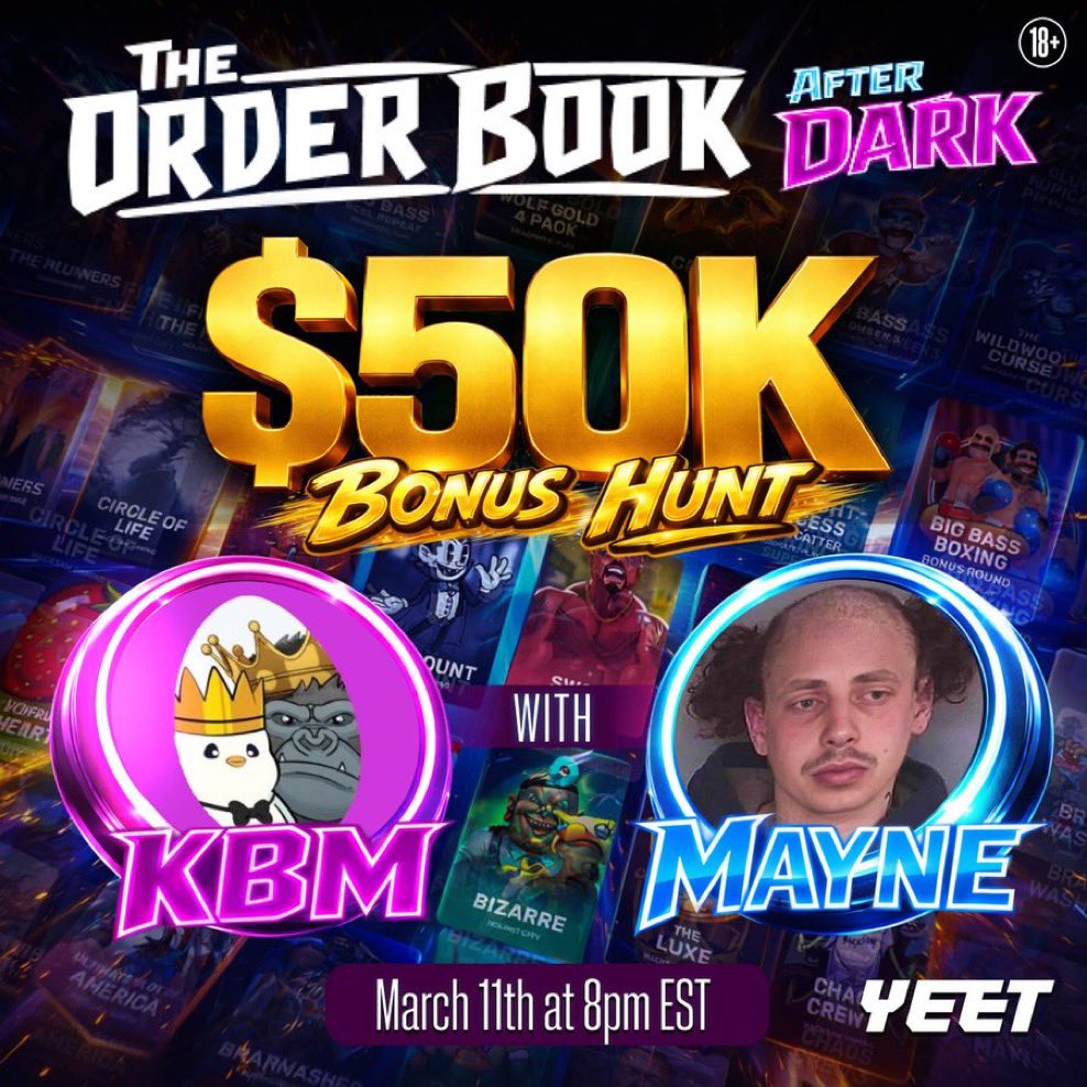 If you have questions about <a href="/yeet/">YEET</a>, online casinos, being a founder, or trading in general - you have to come to the stream at 8pm ET tonight.  

Myself and <a href="/Tradermayne/">Mayne</a> will be giving away money we win and chatting all of the above.  

We’ll take any and all questions.  

Join us
