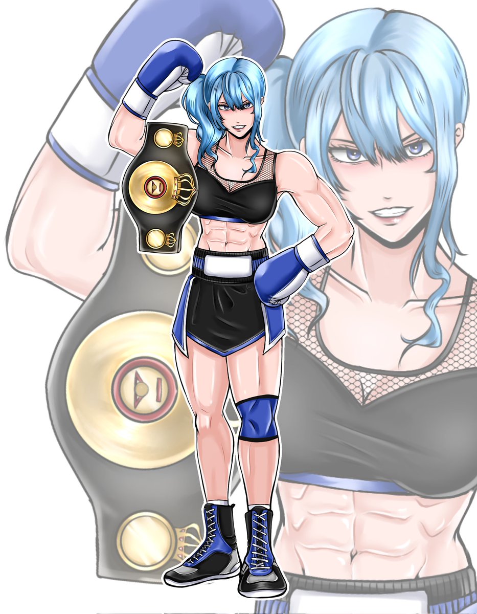 The Champion 🏆
Character inspired by Hoshimachi Suisei
VGen commission request by Someone. 

#VGencomms #VTuber #Boxingchampion