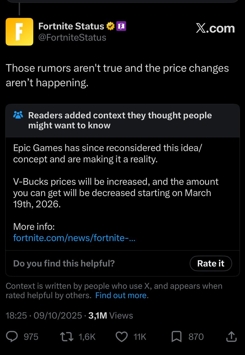 Epic Games lied and is a SCAMMER. In October, they’ve denied the rumors, but then cut V-Bucks by 20% a few days ago, same price, but less value…

Removing bonus reward V-Bucks proves is just pure greed. They’re scamming the hell out of us…