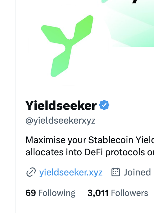 Yieldseeker keeps growing

We're now at over 4300 agents and 3000 followers

More users, more agents, more followers, and a new look 🌱