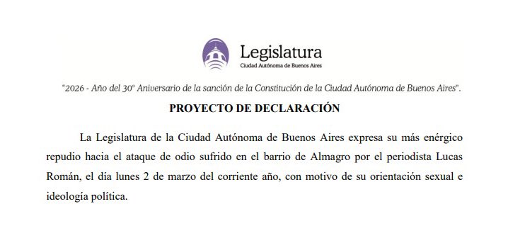 delfivelazquez's tweet photo. Hoy presentamos un proyecto de repudio ante el ataque sufrido por el periodista @lucastiporoman 
Seguimos diciendo que los discursos de odio tienen consecuencias, más cuando están legitimados y promovidos por el Estado. Lejos de la libertad, lo único que avanza es la violencia. https://t.co/zSrvAs6eDs