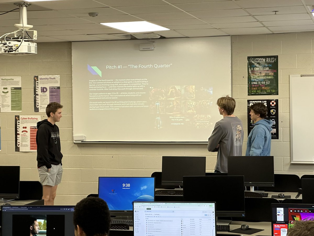 1 of 2: Students in the VHHS Entrepreneurship class shared their ad pitches today and received feedback from their classmates. Great to see creativity, collaboration, and confidence as they refine their marketing ideas! #VHpride #Entrepreneurship #1Rebel