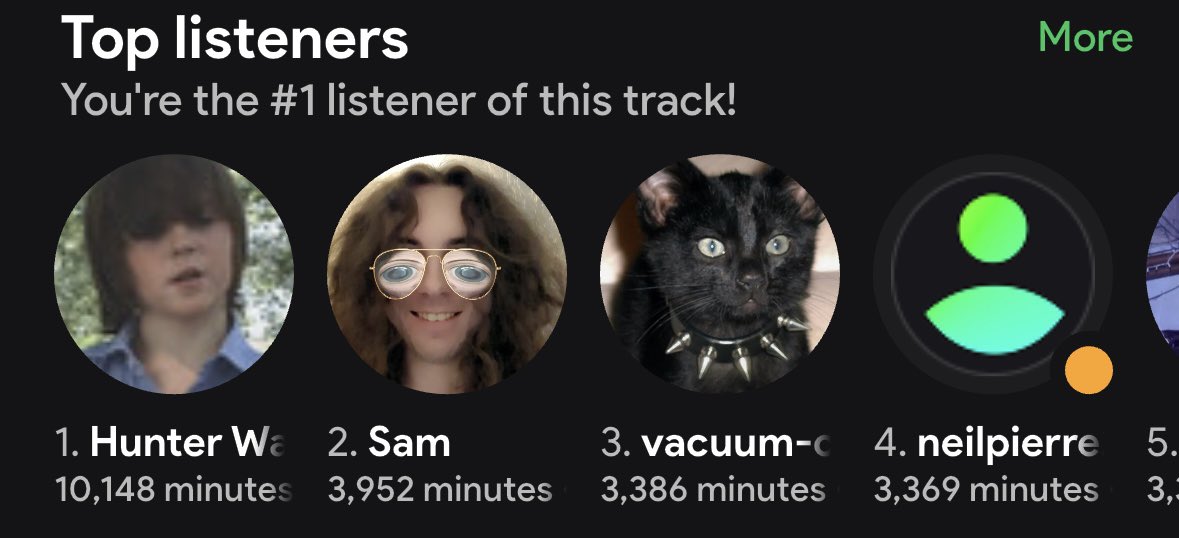 Uploaded my extended listening stuff to stats fm and I trounced these motherfuckers on my most listened to song.