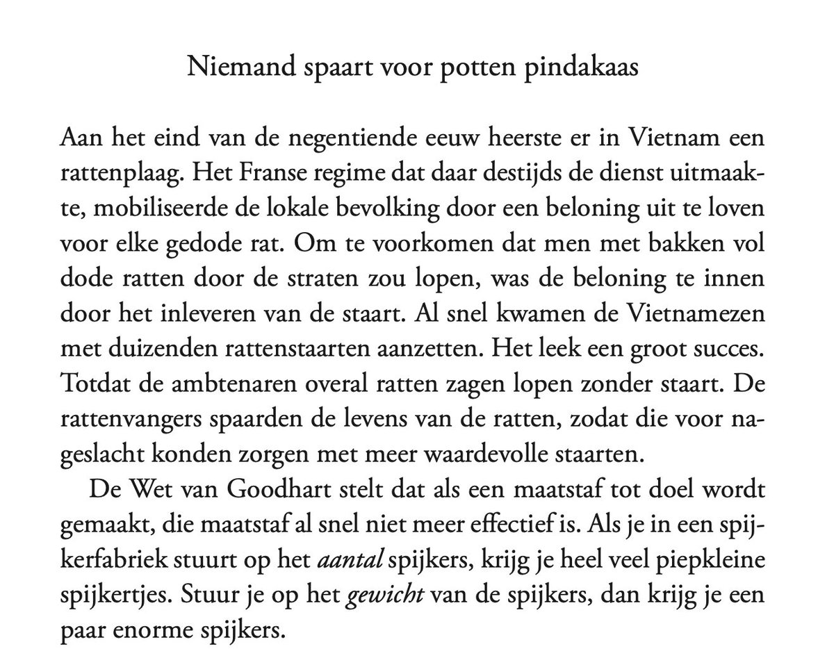 “Het enige wat wij doen is de toezichthouders tevreden stellen”

Goodhart’s law: When a measure becomes a target, it ceases to be a good measure.

→ Witwasaanpak stuurt op dossiers, controles, meldingen.

→ Dus krijgen we... meer dossiers, meer controles, meer meldingen.

Niet