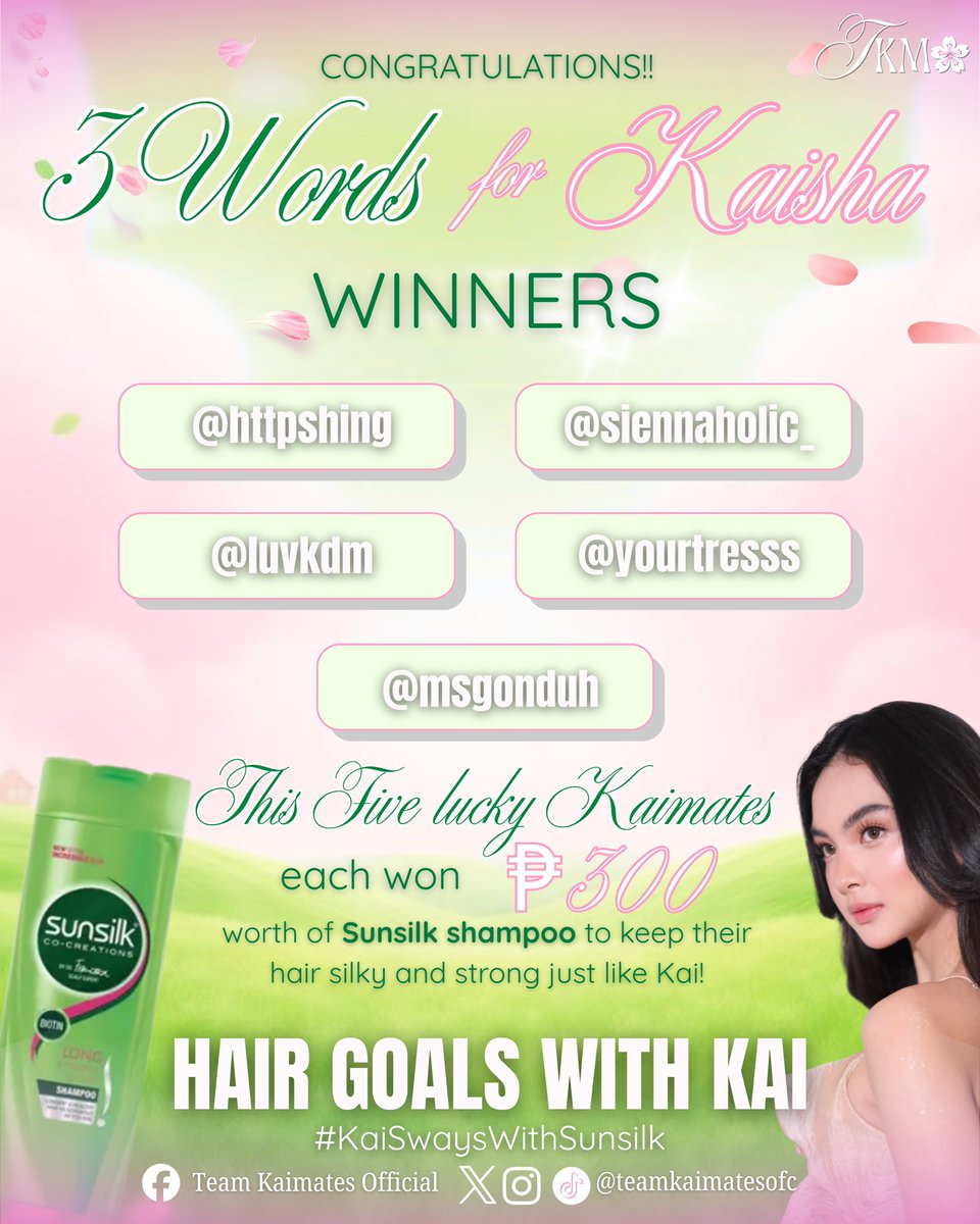 After all the amazing entries for the “3-Words for Kaisha” Challenge, we’re finally ready to reveal our winners. Thank you to everyone who joined and filled the timeline with your love for Kaisha. Seeing your support and excitement truly made this challenge even more special.