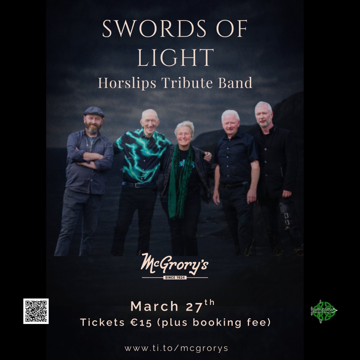 Swords_OfLight's tweet photo. Just a couple of weeks away, Friday 27th March, we'll be rocking out at at of our favourite spots @McGrorysCuldaff .  Join us for a night of Horslips classics!  Tickets here https://t.co/GNXknfPhEP https://t.co/yf0fjsgMGT