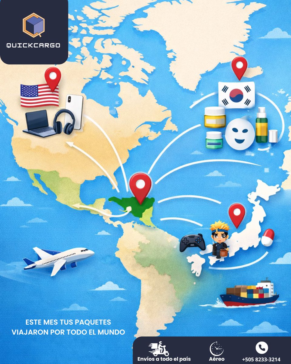 Quickcargo_'s tweet image. 🌎 Tus compras favoritas no tienen fronteras.
Desde 🇺🇸 tecnología, 🇰🇷 skincare y 🇯🇵 anime… directo hasta Nicaragua. 📦✈️

#QuickCargo #ComprasOnline #EnvíosInternacionales #SkincareCoreano #AnimeLovers #Tecnología #ComprasEnUSA #PaquetesANicaragua #ShoppingGlobal