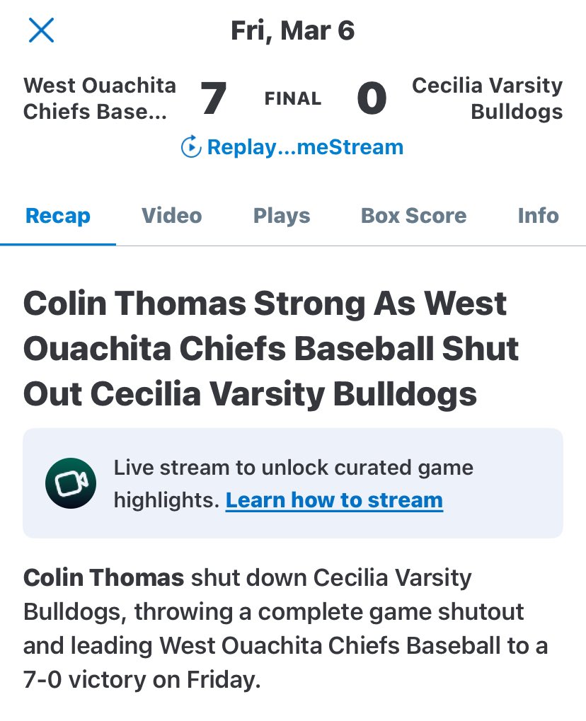 ColinThomas_32's tweet photo. Halfway through Junior Year PITCHING stats:
34.2 IP
3-3
4 ER
8 BB
19 SO
.808 ERA
1.183 WHIP
.248 BAA
69.33 S%
71.43 WEAK%
2 CG SHUTOUTS
#classof2027 #uncommitedbaseball 
@knightknation4L @PB_Uncommitted @PG_Scouting @2DsportsbsbLA https://t.co/lJgFWAdg3m