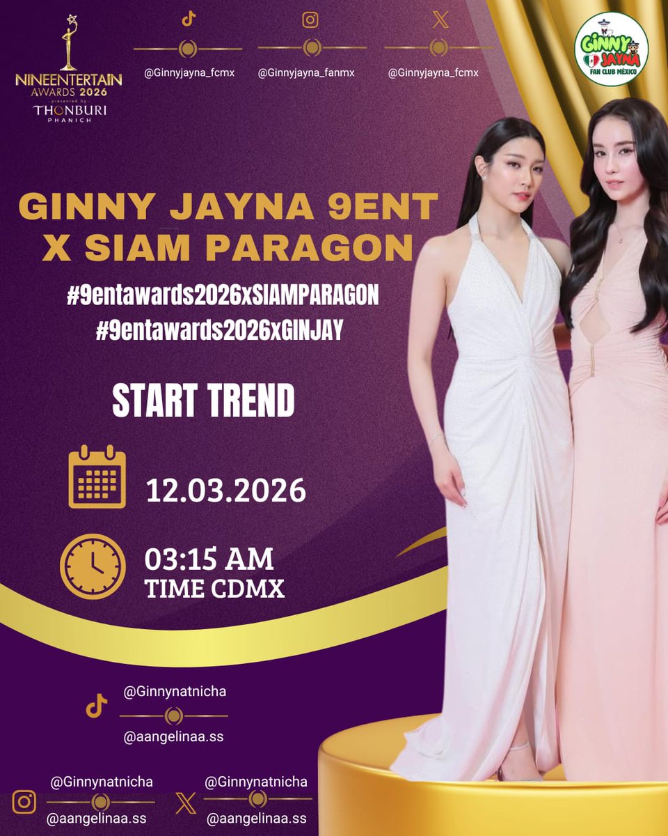 Mexi-Alkeys!🗣️💕 

Buenas tardes, ¿están listos para esta tendencia?

Vayan a dormir temprano, porque tenemos una cita con Ginny y Jayna 

Que se vea el Power de los Alkeys Mexicanos y de todo LATAM 💪🏻😎

Los esperamos 03:15 AM CDMX TIME 

#GinJay #aangelinaass #ginnynatnicha