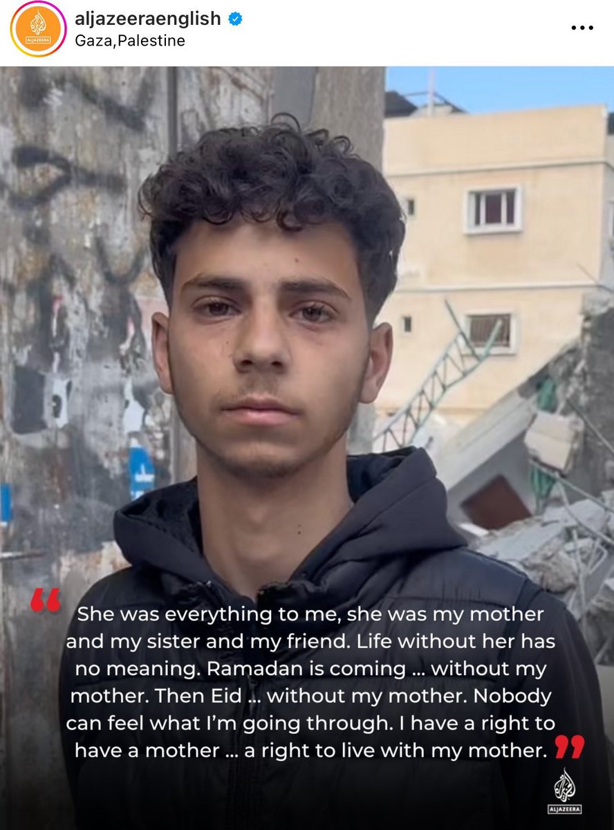 Her çocuğun yalnızca bir annesi, bir de babası var. ABD ve İsrail onlarca yıldır milyonlarca çocuğu yetim ve öksüz bıraktı.

Şu çocuğun annesini de İsrail 2024 Ramazan’dan hemen önce katletmişti. “Annemsiz hayatın hiçbir anlamı yok. Oysa bir annem olmasına hakkım vardı.” demişti.