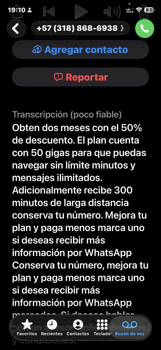 victor856's tweet photo. @andreinaCO En un día, sin exagerar, recibo por ahí unas 20 llamadas y mensajes de texto de operadores ofreciendo planes. Pero la función de iOS de que, cuando llama un número desconocido, primero pregunta quién es y qué quiere, es de lo mejor 🙌🏼 https://t.co/yYovaWJM1O