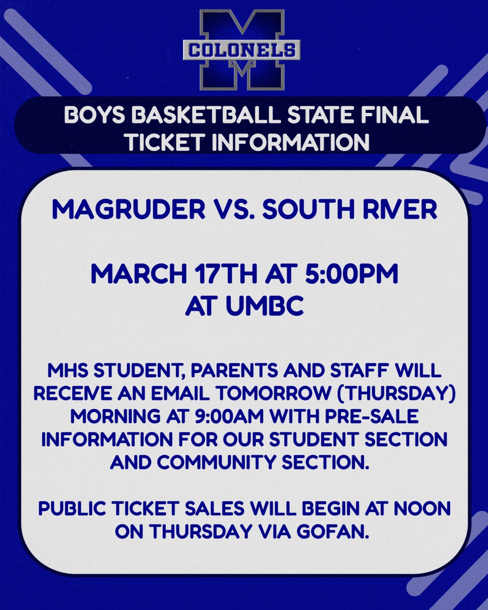 Magruder Athletics Department tweet media