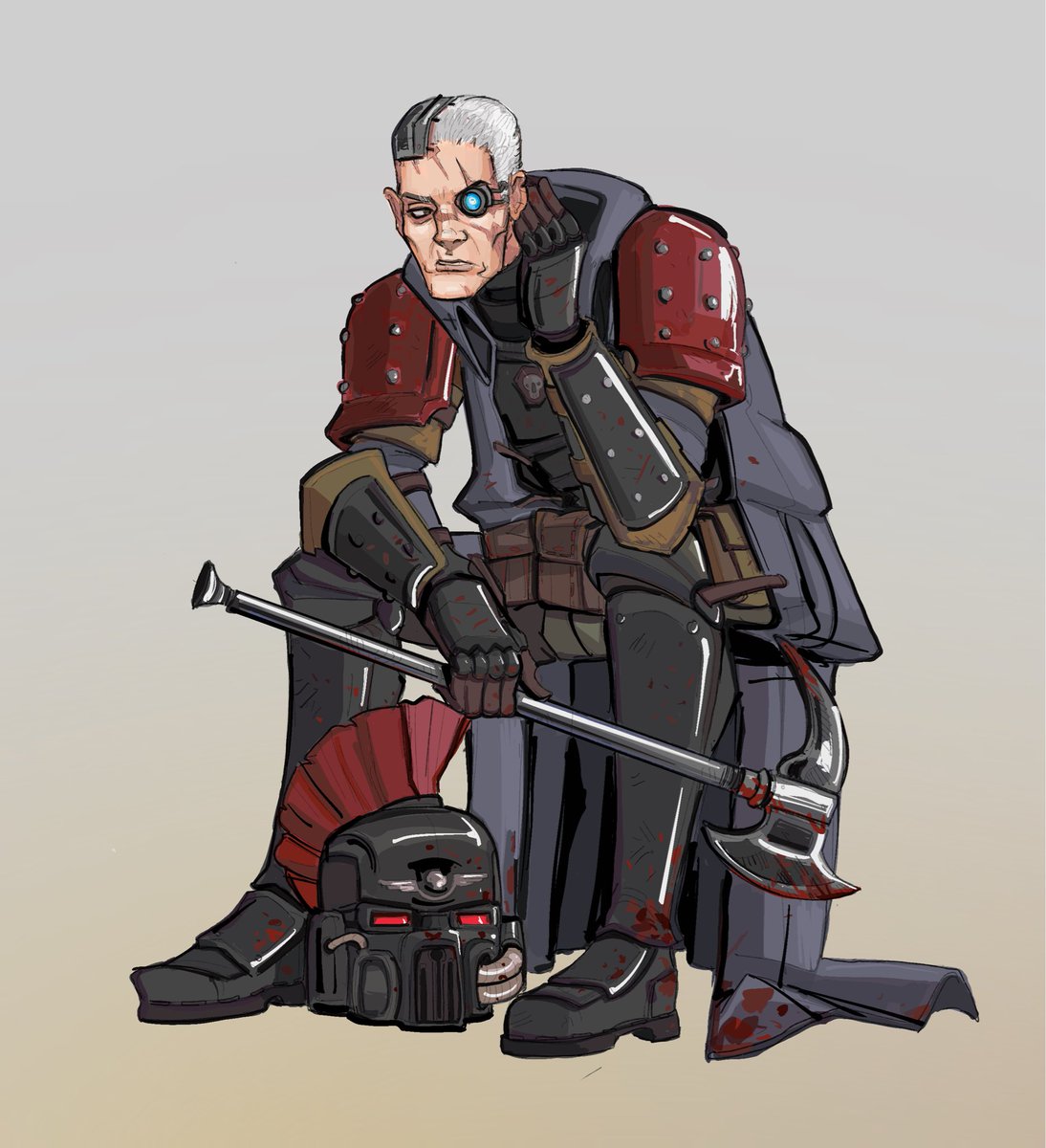Divin_Thanatos's tweet photo. #Commissionart #guardman done #warhammer #warhammer40k #astramilitarum #imperium need some rest after a long day https://t.co/eBZGwBxCUd