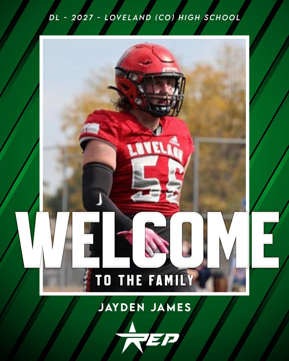 Locked In and Ready To Go🔒

Welcome to the REP Football Family, <a href="/JaydenJames27/">Jayden James</a>!

Excited to have the 2027 DL from Loveland (CO) High School on board and ready to get to work.

#REPFootball #FootballRecruiting