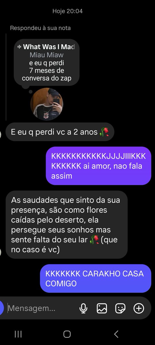 quando ela mal responde meus stories mas meu amigo q n vejo a 72 anos me responde assim: