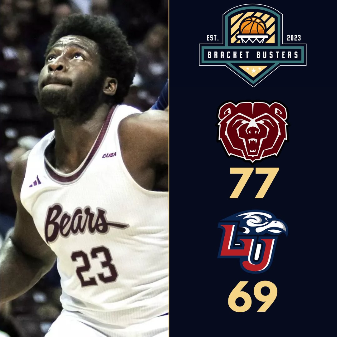 BBustersHoops's tweet photo. THE MISSOURI STATE BEARS STUN THE LIBERTY FLAMES 77-69 IN THE CONFERENCE USA QUARTERFINALS!

Michael Osei-Bonsu (@MikeBonsu23) was incredible with 31 points on 14-16 shooting with 8 rebounds and 4 assists to lead the team. 

The Bears shot 56% overall as they will head to the semifinals to take on either Louisiana Tech or Middle Tennessee!
