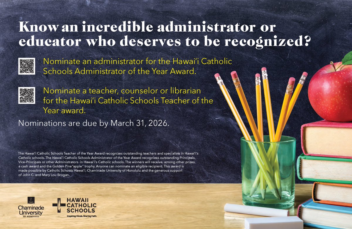 HICathSchools's tweet photo. Nominations open for the 2026 HCS Golden Pine”apple” Awards for Educator and Administrator of the Year🍍For more details, visit the following websites:
💻Educator of the Year
https://t.co/COT9Q6QuVz
💻Administrator of the Year
https://t.co/yivfeYrgei https://t.co/3tv2Y5SX97