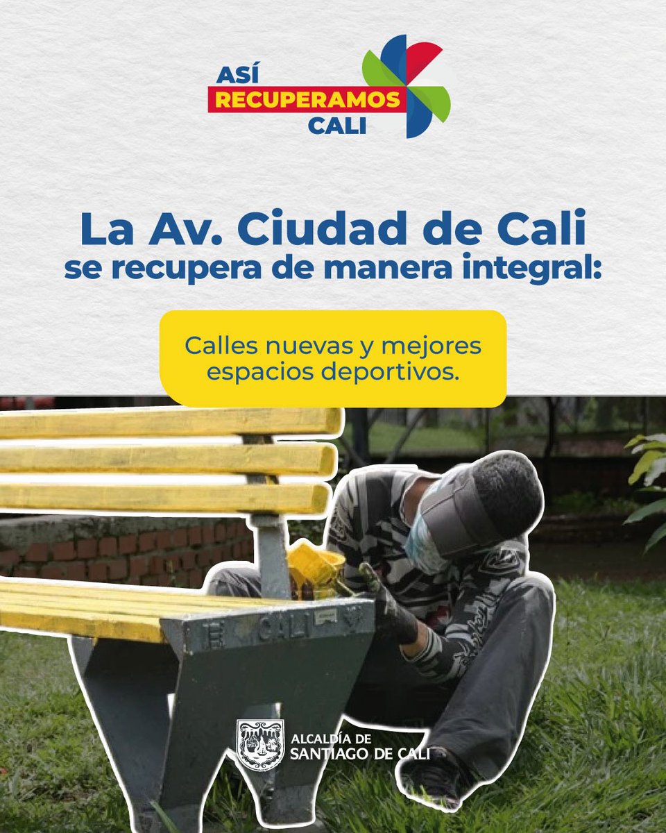 ¡La avenida Ciudad de Cali tiene una nueva cara! 📷📷
La Administración Distrital no solo avanza con la recuperación de la capa asfáltica desde la carrera 1, sino que también renueva los escenarios deportivos ubicados en varios tramos, iniciando en el barrio San Luis.