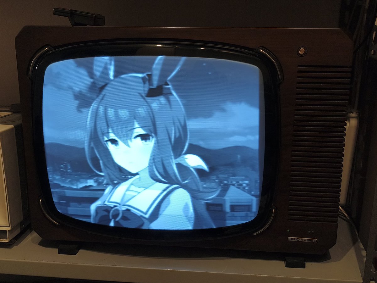 I put waifus on a vintage TV tweet media