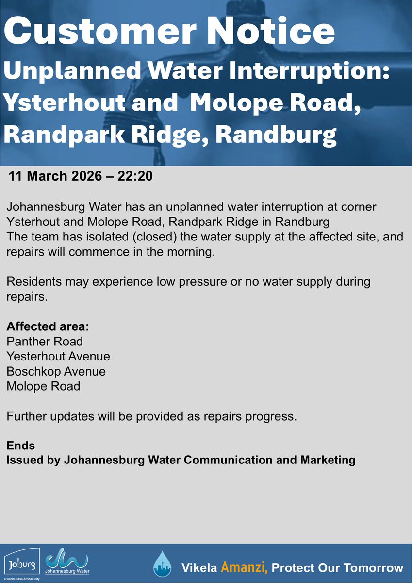 Johannesburg Water tweet media