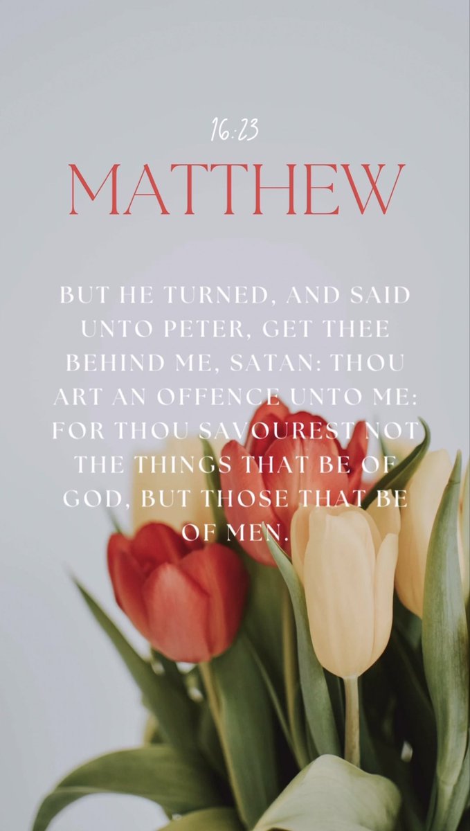 DaiseeMaeClay's tweet photo. Today’s daily bible verse 

“But he turned, and said unto Peter, Get thee behind me, Satan: thou art an offence unto me: for thou savourest not the things that be of God, but those that be of men.” — Matthew 16:23 https://t.co/LOjiRhMqbi