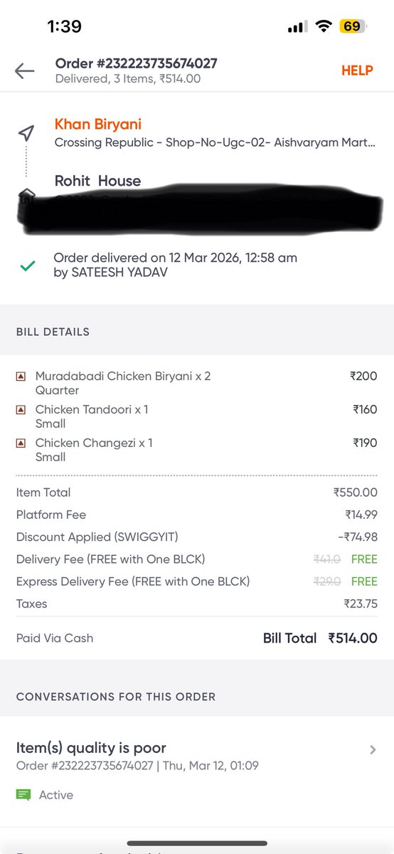 MrRider71's tweet photo. @harshamjty @nandanreddy @rahuljaimini @Swiggy 
Guy I would like to inform you that please shut off your business if you guys only wants to earn money by Delivery poor quality food to public and even you guys don’t care who is gone sick after eat this type of food God will see U. https://t.co/sWX1usu8sr