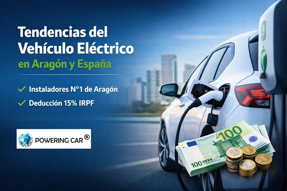Aragón acelera hacia la movilidad eléctrica.
Las ventas de #VE crecen y este es el momento de instalar tu punto de recarga. Además, puedes beneficiarte de la deducción del 15% en el IRPF.

🌐👇 poweringcar.com/2026/03/11/veh…

#PuntoDeRecarga #Aragón #MovilidadSostenible #PoweringCar