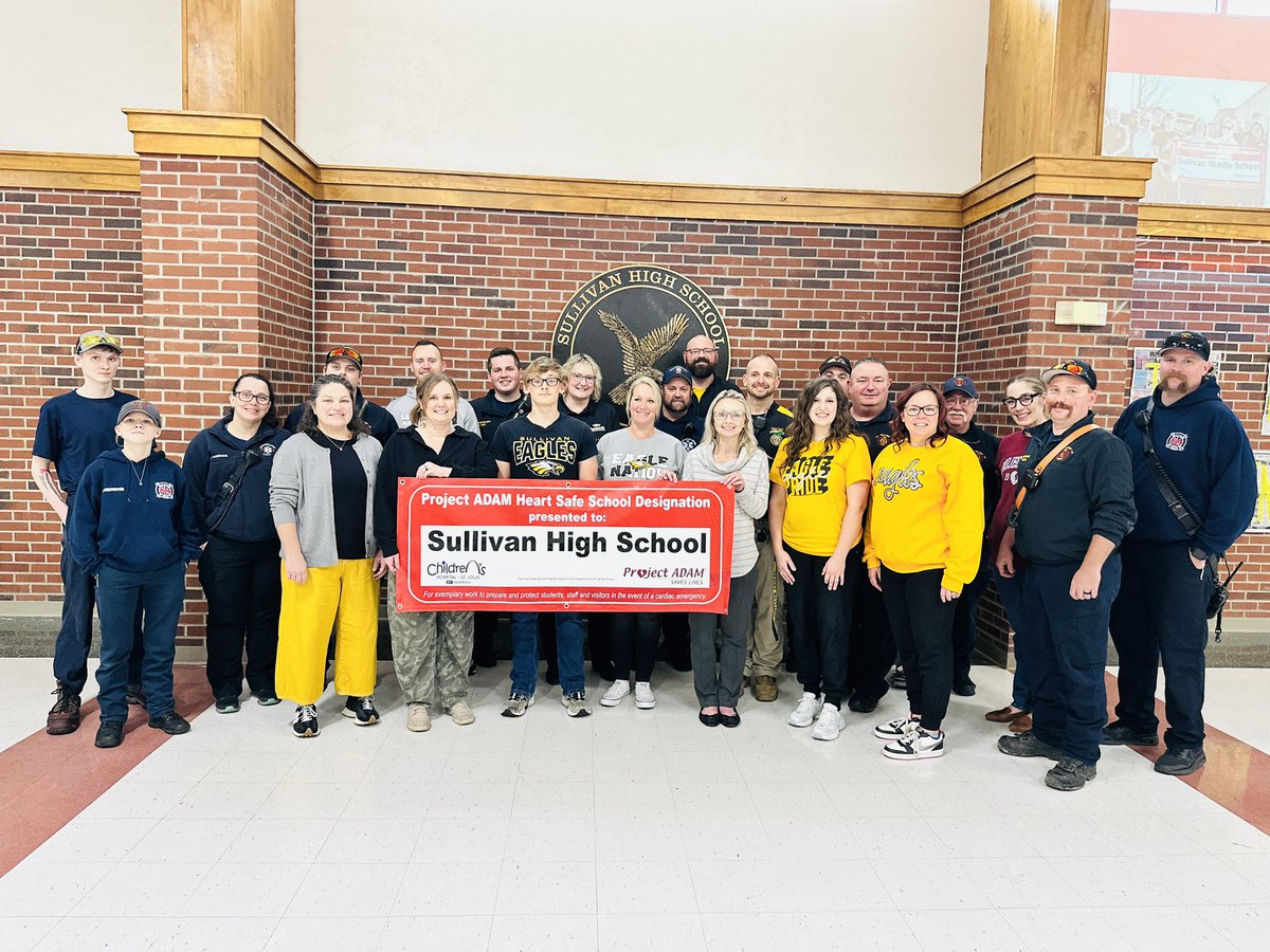 sullivaneagles's tweet photo. ❤️ SHS is now a designated Heart Safe School through Project ADAM and the first district in Franklin County to earn this distinction.Sawyer Presley shared his personal connection to Project ADAM with staff. Thanks to our faculty response team and emergency personnel #ProjectADAM https://t.co/dhDHXjRuGe