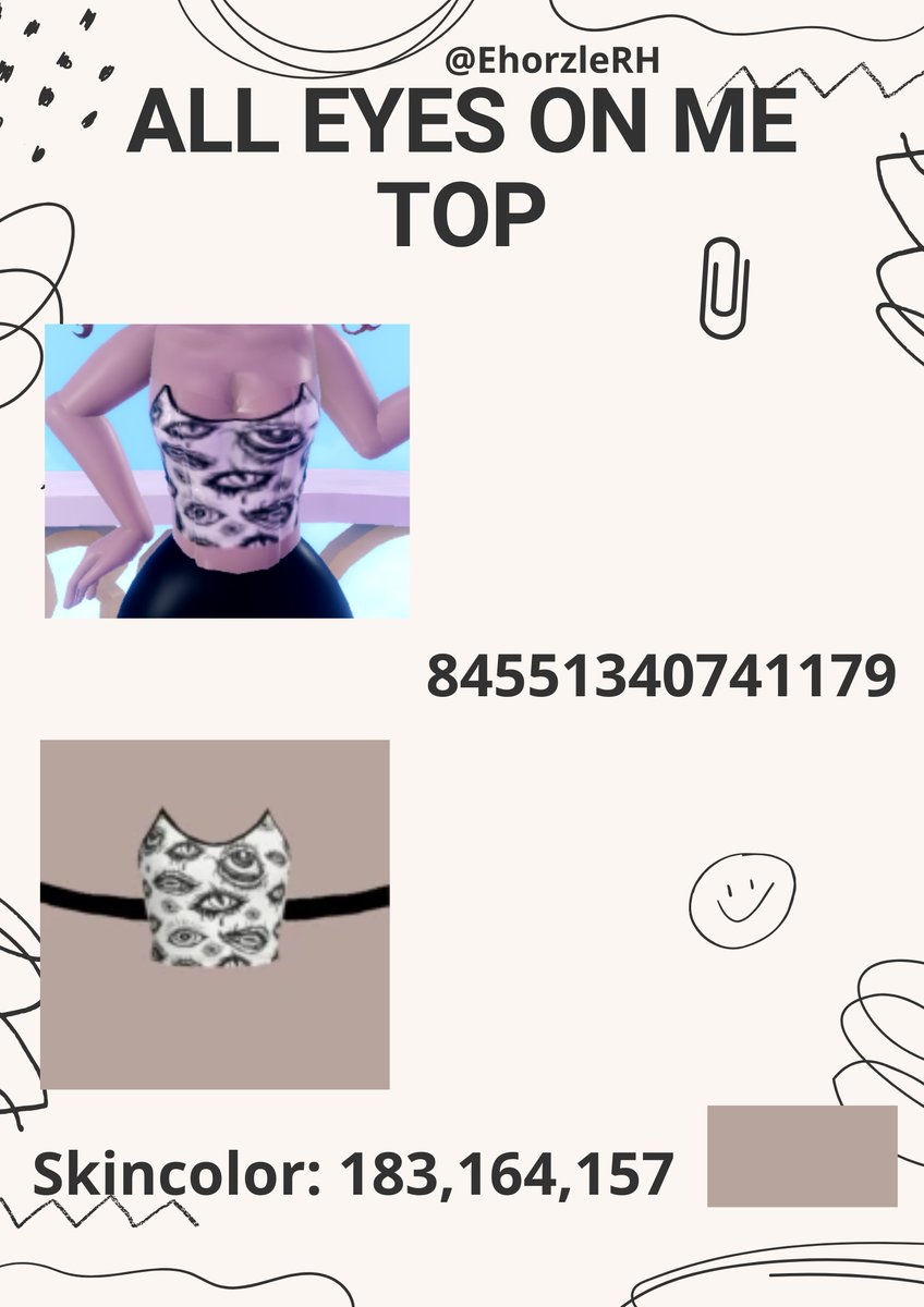 All eyes on me top! | Works with snow swan! 

[RTS helps a lot!]
-----------------------------
#Royalehigh #RH #royalehighart #royalehighdecals #royalehighcomission #royalehighcustomdecal #rhdecals #rhcustomdecals