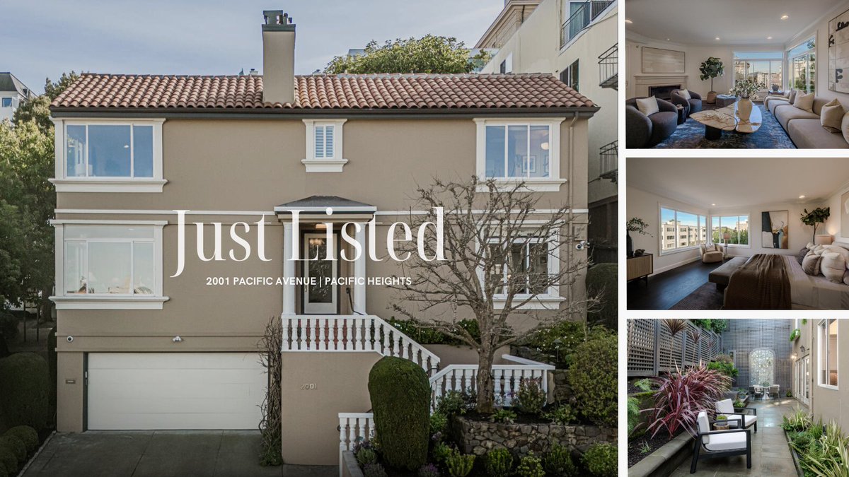robertcallanjr's tweet photo. #JustListed on a prime #PacificHeights corner lot with 50+ feet of frontage. #Bayviews from Fort Mason to #Alcatraz. Remodeled kitchen, media room opening to a garden with fire pit, and four-car parking with EV charger. 2001 Pacific Avenue » 5 Bed | 4 Bath | $5.2M https://t.co/THqdTcnknR