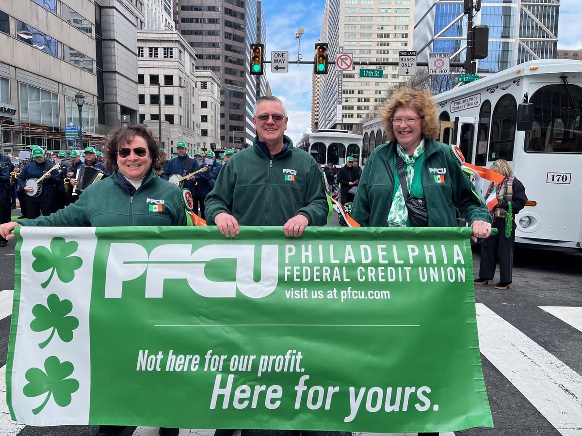 InsidePFCU's tweet image. See you at the parade, Philadelphia ☘️

PFCU is proud to sponsor the St. Patrick’s Day Parade on Sunday, March 15, 2026. For many years, we have supported traditions that bring our members and our community together.

Look out for us along the route.

#PFCU #StPatricksDayParade